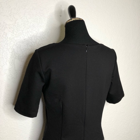 WHBM black white drop waist houndstooth skirt dress size 8 - Picture 12 of 16